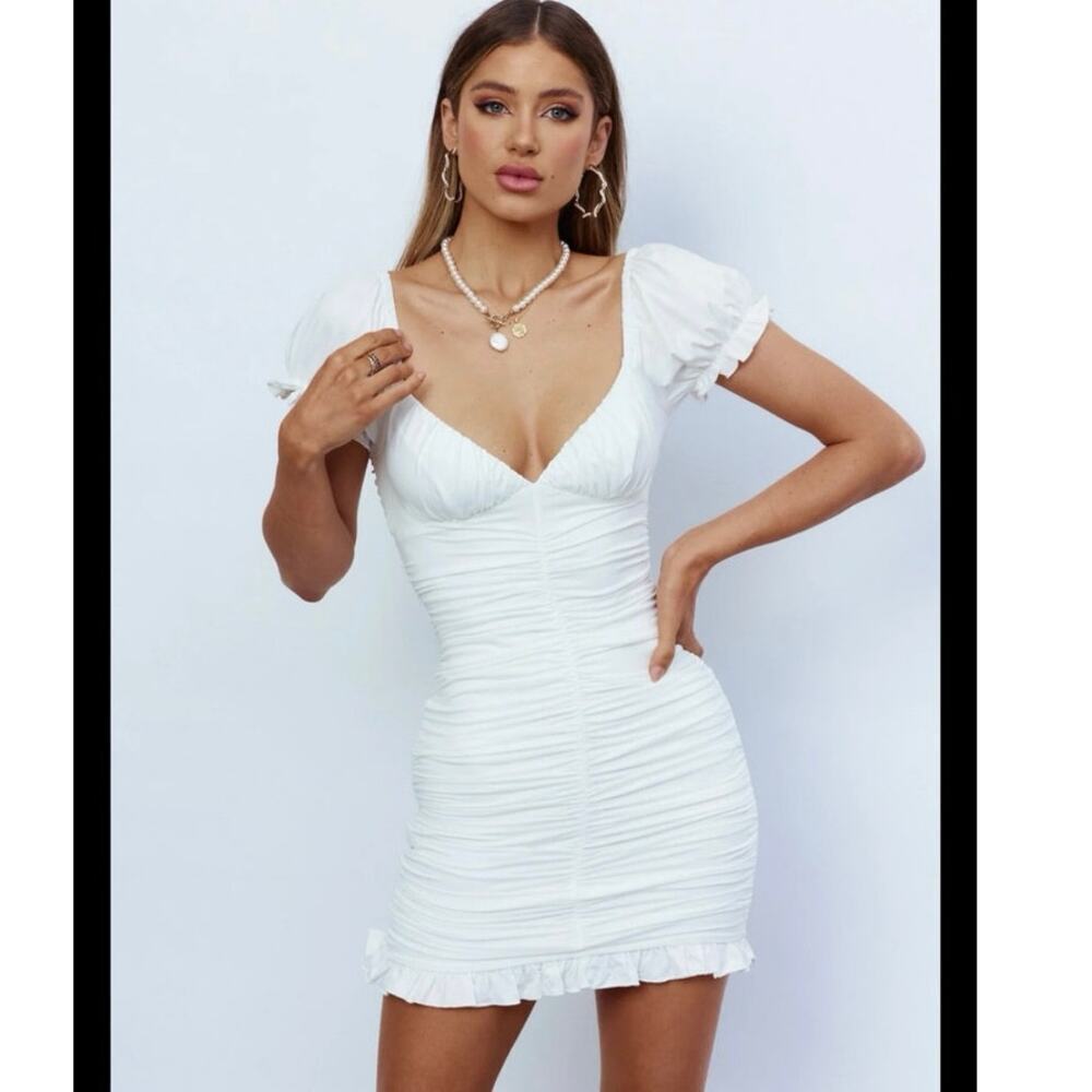 NWT hello Molly RUCH YEAH DRESS WHITE sz cs